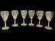 Antique RARE Lancaster Yellow Topaz Lily Pattern Set Of 6 Tulip Wine Glasses