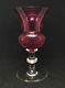 Antique Scottish Edinburgh Cranberry Cut Glass Thistle Water Wine Glass Stem
