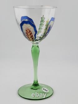 Antique Set Of 3 Theresienthal Art Nouveau Art Glass Wine Glass 6. Circa 1920's