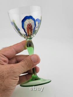 Antique Set Of 3 Theresienthal Art Nouveau Art Glass Wine Glass 6. Circa 1920's