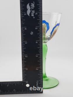 Antique Set Of 3 Theresienthal Art Nouveau Art Glass Wine Glass 6. Circa 1920's