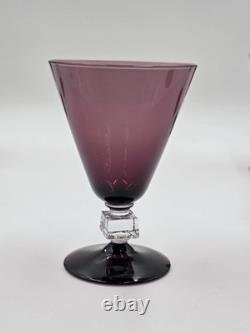 Antique Set Of 7 MID Century Mod Bryce Wilmington Amethyst 5 1/2 Wine Glasses