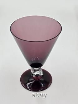 Antique Set Of 7 MID Century Mod Bryce Wilmington Amethyst 5 1/2 Wine Glasses