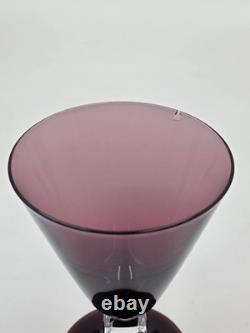 Antique Set Of 7 MID Century Mod Bryce Wilmington Amethyst 5 1/2 Wine Glasses