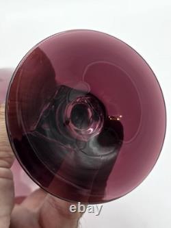 Antique Set Of 7 MID Century Mod Bryce Wilmington Amethyst 5 1/2 Wine Glasses