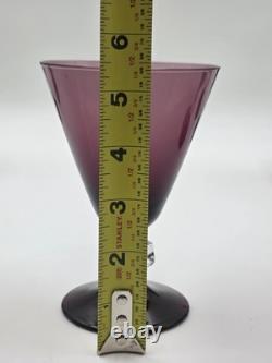 Antique Set Of 7 MID Century Mod Bryce Wilmington Amethyst 5 1/2 Wine Glasses