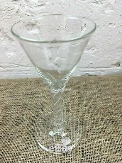 Antique Vintage Double Air Twist Wine Cordial Glass-2