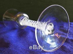 Antique Vintage Georgian 18th c. Wine Glass with Opaque Double Spiral Gauze Twist