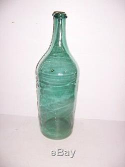 Antique Vintage Large Green Glass Wine Bottle Carboy Demijohn