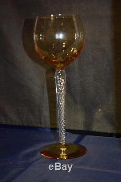 Antique Vintage Wine Glass With Round Bowl & Multi Spiral Air Twisted Stem