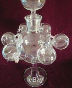 Antique Vtg Italian Blown Glass Dispenser Samovar Tea Wine Set, Bimini Salviati