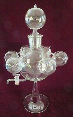 Antique Vtg Italian Blown Glass Dispenser Samovar Tea Wine Set, Bimini Salviati