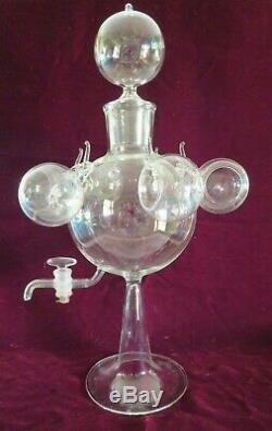 Antique Vtg Italian Blown Glass Dispenser Samovar Tea Wine Set, Bimini Salviati