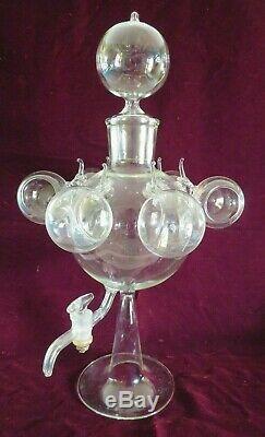 Antique Vtg Italian Blown Glass Dispenser Samovar Tea Wine Set, Bimini Salviati