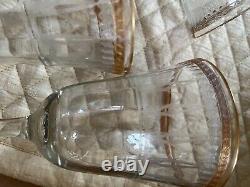 Antique crystal glasses lot 12 clear, etched & gold almost 6 3/4 unbranded Deco