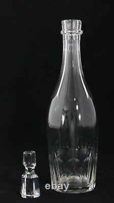 Antique glas 19th C faceted crystal Wine Sherry Port Decanter & 4 Glasses