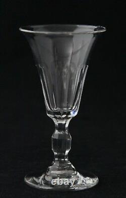 Antique glas 19th C faceted crystal Wine Sherry Port Decanter & 4 Glasses