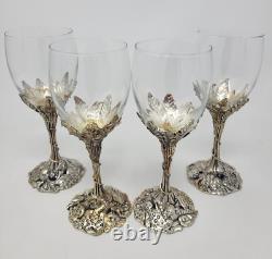 Arthur Court Leopard Safari Wine Glasses Set of 4 Vintage 1998