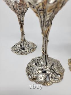 Arthur Court Leopard Safari Wine Glasses Set of 4 Vintage 1998
