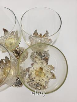 Arthur Court Leopard Safari Wine Glasses Set of 4 Vintage 1998