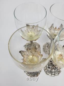 Arthur Court Leopard Safari Wine Glasses Set of 4 Vintage 1998