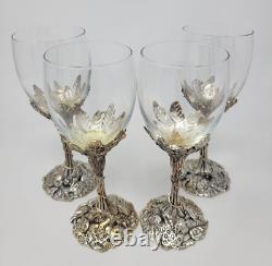 Arthur Court Leopard Safari Wine Glasses Set of 4 Vintage 1998