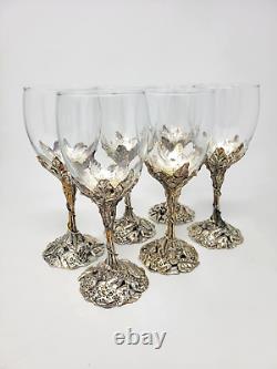 Arthur Court Leopard Safari Wine Glasses Set of 6 Vintage 1998