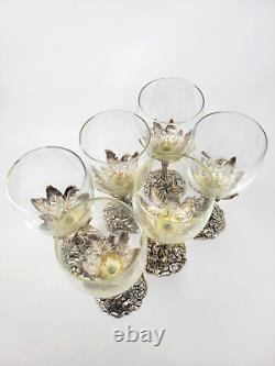 Arthur Court Leopard Safari Wine Glasses Set of 6 Vintage 1998