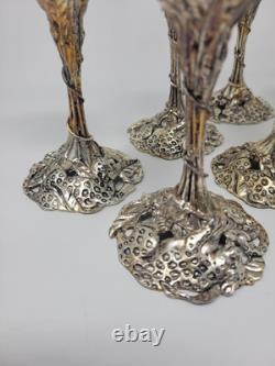 Arthur Court Leopard Safari Wine Glasses Set of 6 Vintage 1998