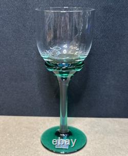 Atelier Morava Czech Bohemia Glass Set Of 5 Colorful Wine Goblets Hand Blown Vtg