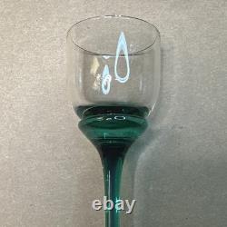 Atelier Morava Czech Bohemia Glass Set Of 5 Colorful Wine Goblets Hand Blown Vtg