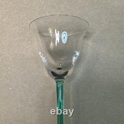 Atelier Morava Czech Bohemia Glass Set Of 5 Colorful Wine Goblets Hand Blown Vtg