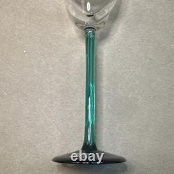 Atelier Morava Czech Bohemia Glass Set Of 5 Colorful Wine Goblets Hand Blown Vtg