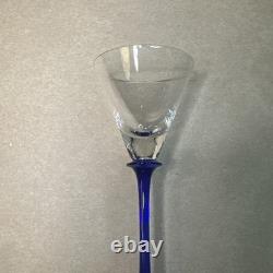 Atelier Morava Czech Bohemia Glass Set Of 5 Colorful Wine Goblets Hand Blown Vtg