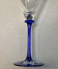 Atelier Morava Czech Bohemia Glass Set Of 5 Colorful Wine Goblets Hand Blown Vtg