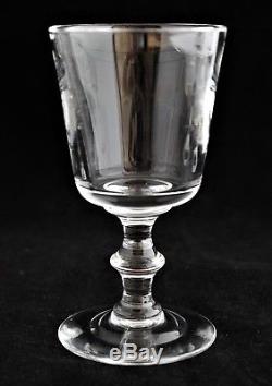 Authentic Vintage Mid Century Modern Set 6 Steuben Crystal 7725 Wine Glasses
