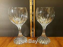 BACCARAT CRYSTAL Massena Tall Water/Wine Glasses/Goblets 7.5 SET/2 FRANCE VTG