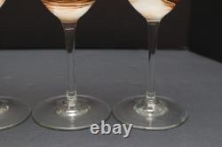BEAUTIFUL RARE SET of 6 STEVEN MASLACH STUDIO ART GLASS WINE GLASSES GOBLETS