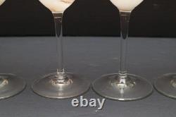 BEAUTIFUL RARE SET of 6 STEVEN MASLACH STUDIO ART GLASS WINE GLASSES GOBLETS