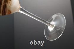 BEAUTIFUL RARE SET of 6 STEVEN MASLACH STUDIO ART GLASS WINE GLASSES GOBLETS