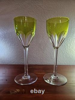 Bacarrat Genova Pattern Chartreuse Rhine Wine glasses Vintage