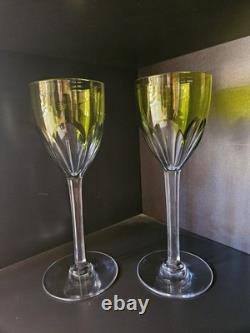 Bacarrat Genova Pattern Chartreuse Rhine Wine glasses Vintage