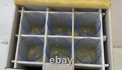 Baccarat Aquarrel blue wine glasses, vintage hard to find in orig box