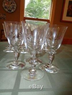 Baccarat Clara Crystal Water Red White Wine Goblet Glass Lot set x 4 6oz Vintage