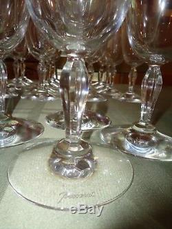 Baccarat Clara Crystal Water Red White Wine Goblet Glass Lot set x 4 6oz Vintage