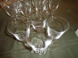 Baccarat Clara Crystal Water Red White Wine Goblet Glass Lot set x 4 6oz Vintage