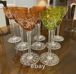 Baccarat Crystal Cut To Clear Wine Glasses Very Rare Antique 100yr Old France