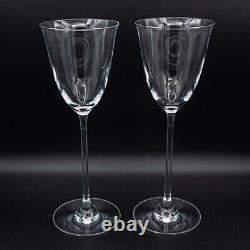 Baccarat Crystal France Filao White Wine Glasses 8 5/8 Pair FREE USA SHIPPING