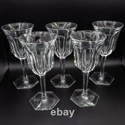 Baccarat Crystal France Malmaison Claret Wine Glasses 6 5/8 Set of 5 FREE SHIP