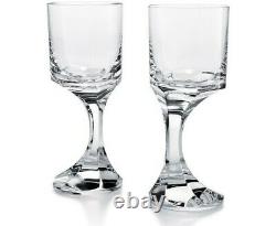 Baccarat Crystal PAIR of Narcisse Asymmetric Wine Glasses France Vintage 6 15cm